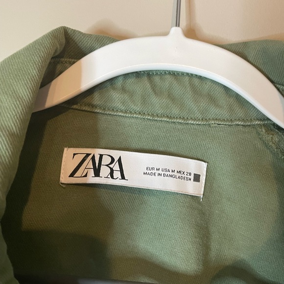 Zara army green denim jacket - Picture 3 of 14